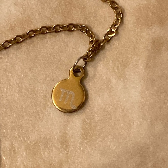 Gold Scorpio Zodiac Pendant Necklace - Picture 2 of 3